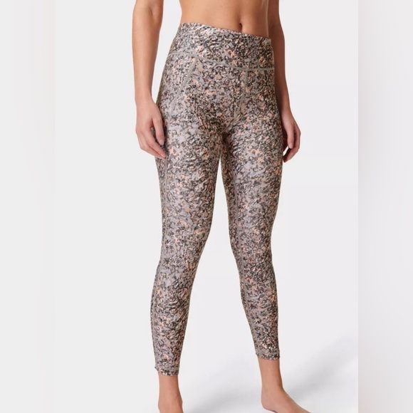 Sweaty Betty All Day Contour 7/8 Length Athletic Leggings Grey Pebble Print XXS - Picture 1 of 12